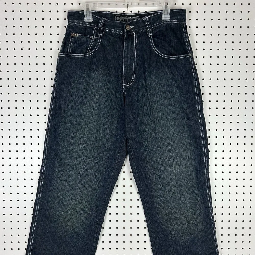 Southpole Y2K Baggy Jeans 32x30 Blue Denim Streetwear Skater Cyber Punk‎ Grunge - Picture 5 of 7